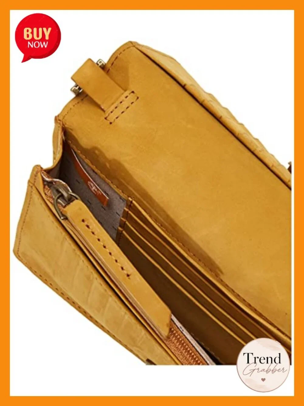 Genuine Leather RFID Crossbody Wallet with Removable Strap